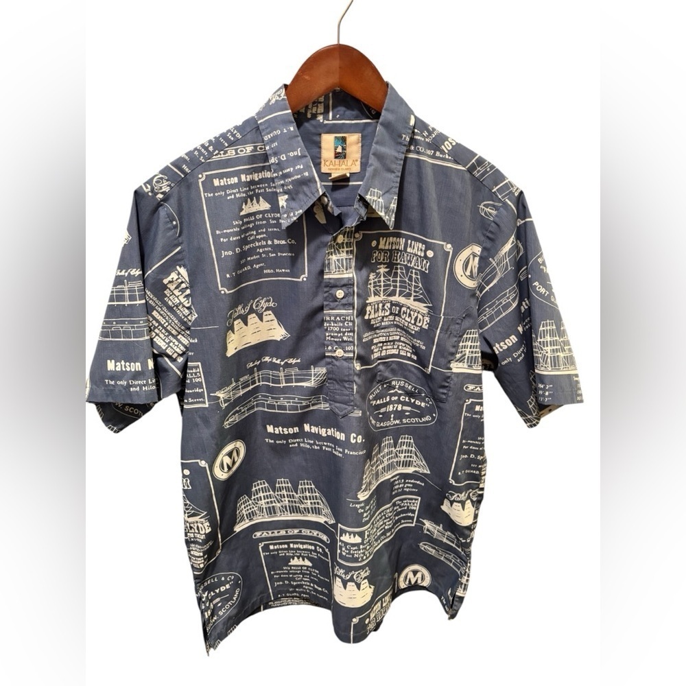Kahala Hawaiian Island Men’s Nautical Handcrafted Shirt L Manson Navigation CO